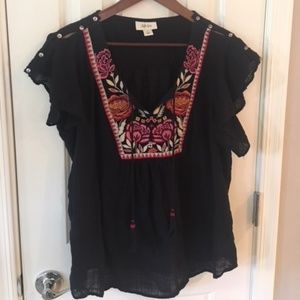 Black Short Sleeve Blouse